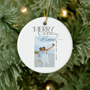 Adorno De Cerámica Navidades de fotografía con escritura casada y mor