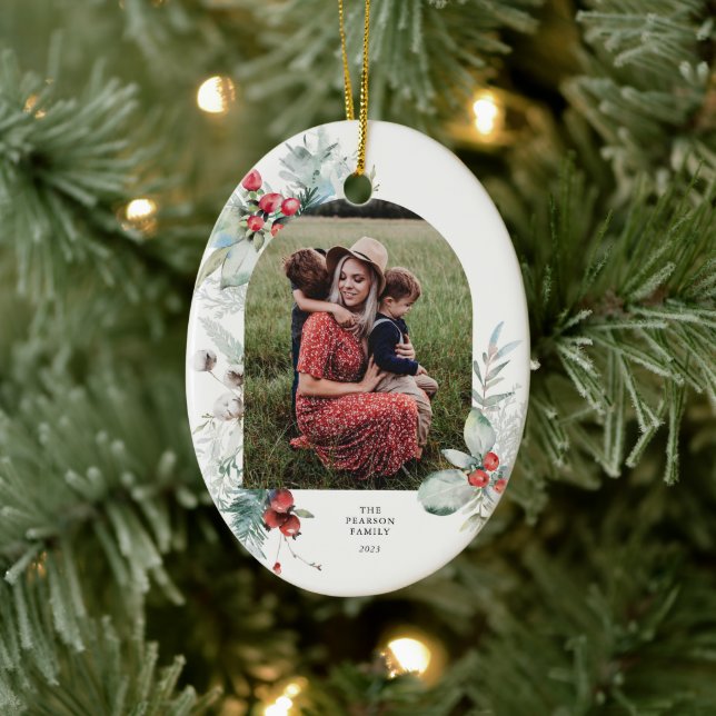 Adorno De Cerámica Navidades de fotografía de arcos florales botánico (Árbol)