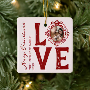 Adorno De Cerámica Navidades de fotografía de Doodle Love Family