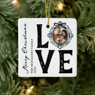 Adorno De Cerámica Navidades de fotografía de Doodle Love Family