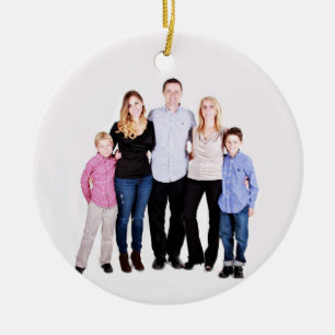 Adorno De Cerámica Navidades de fotografía de familia personalizado