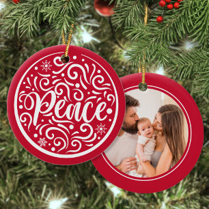 Adorno De Cerámica Navidades de fotografía de familia Personalizado d