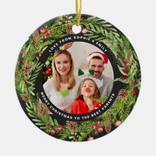 Adorno De Cerámica Navidades de fotografía de follaje familiar de col