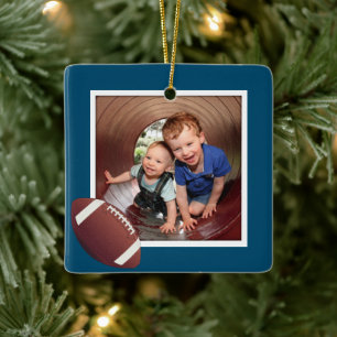 Adorno De Cerámica Navidades de fotografía de fútbol para niños Ornam