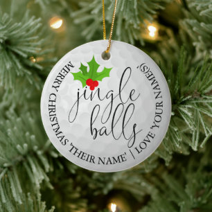 Adorno De Cerámica Navidades de fotografía de golf Gift Jingle Balls