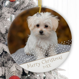 Adorno De Cerámica Navidades de fotografía de Mascota de perro person