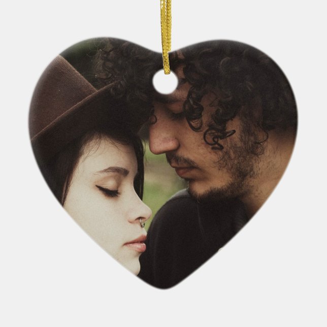 Adorno De Cerámica Navidades de fotografía de pareja Foto Ornament Ke (Frente)