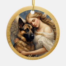 Adorno De Cerámica Navidades de fotografía de pastor de arte alemán K