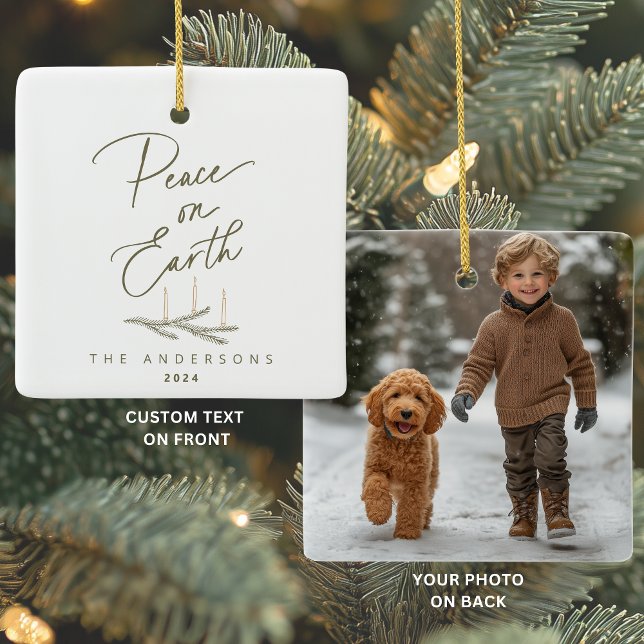 Adorno De Cerámica Navidades de fotografía de paz personalizada en la (Subido por el creador)