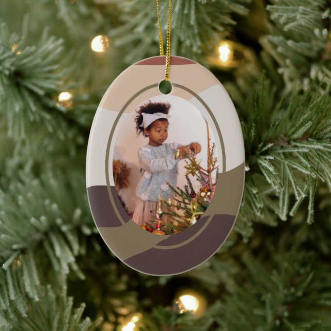 Adorno De Cerámica Navidades de fotografía de resumen retro (Árbol)