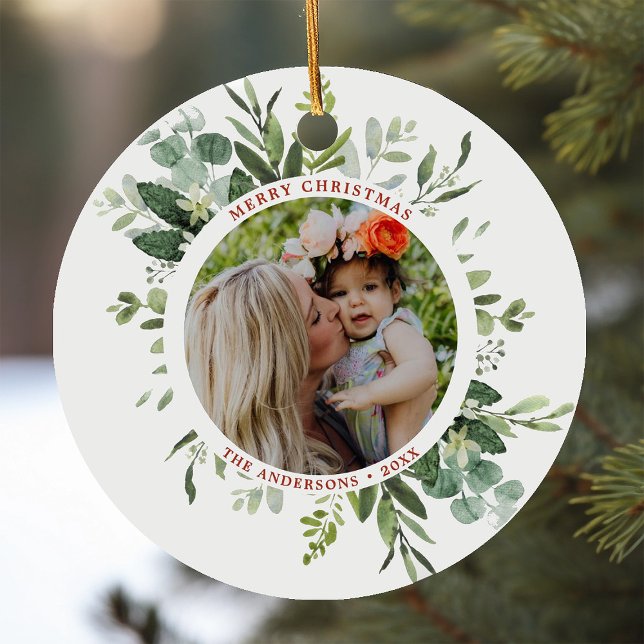 Adorno De Cerámica Navidades de fotografía del marco botánico verde a (Subido por el creador)