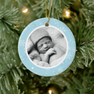 Adorno De Cerámica Navidades de fotografía del patrón de copos de n