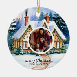 Adorno De Cerámica Navidades de fotografía familiar divertidos, educa