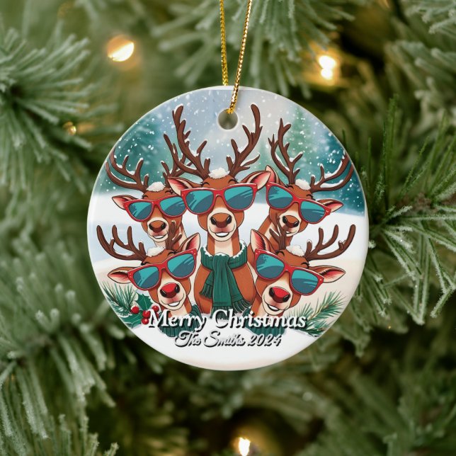 Adorno De Cerámica Navidades de fotografía familiar divertidos, educa (Árbol)