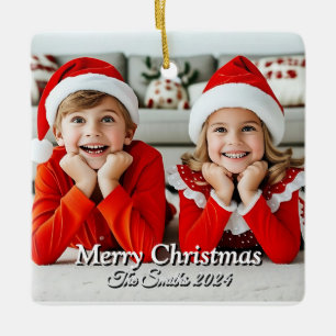 Adorno De Cerámica Navidades de fotografía familiar divertidos, educa