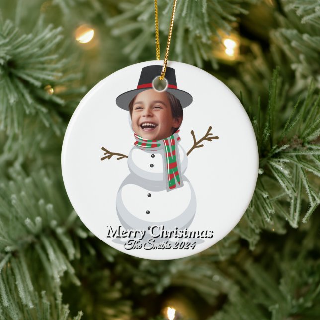 Adorno De Cerámica Navidades de fotografía familiar divertidos, educa (Árbol)