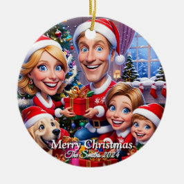 Adorno De Cerámica Navidades de fotografía familiar divertidos, educa