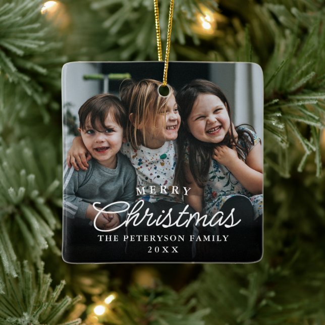 Adorno De Cerámica Navidades de fotografía familiares clásicos orname (Árbol)