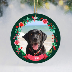 Adorno De Cerámica Navidades de fotografía mascota Dog 2