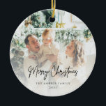 Adorno De Cerámica Navidades de fotografía Minimalistas modernos<br><div class="desc">Navidades de fotografía Minimalistas modernos ornamento cerámico</div>