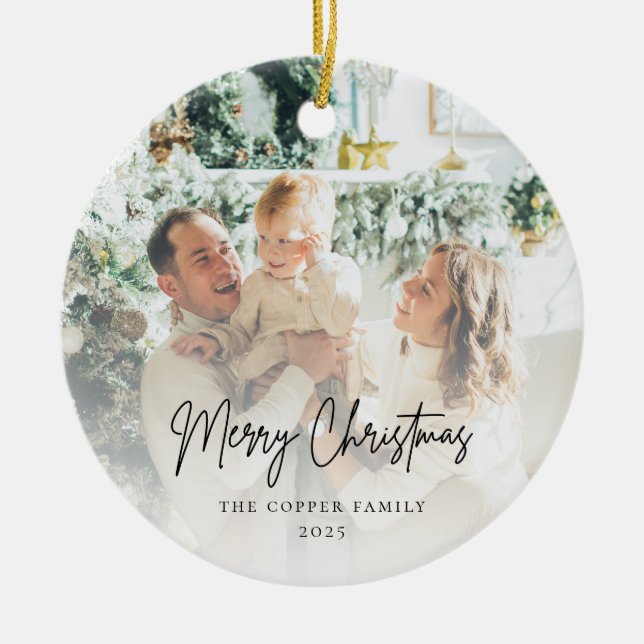 Adorno De Cerámica Navidades de fotografía Minimalistas modernos (Frente)