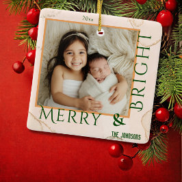 Adorno De Cerámica Navidades de fotografía modernos y audaces Merry &