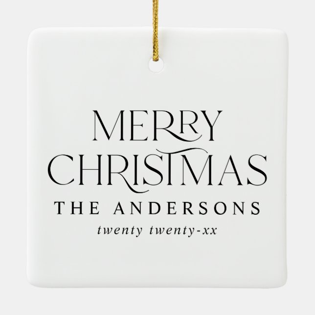 Adorno De Cerámica Navidades de fotografía modernos y elegantes (Reverso)