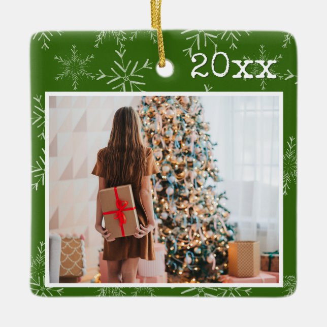 Adorno De Cerámica Navidades de fotografía personalizado (Anverso)