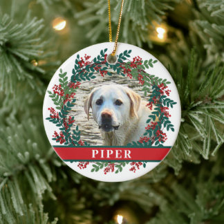 Adorno De Cerámica Navidades de fotografía personalizados por mascota