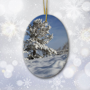 Adorno De Cerámica Navidades de fotos de árbol de nieve de Utah