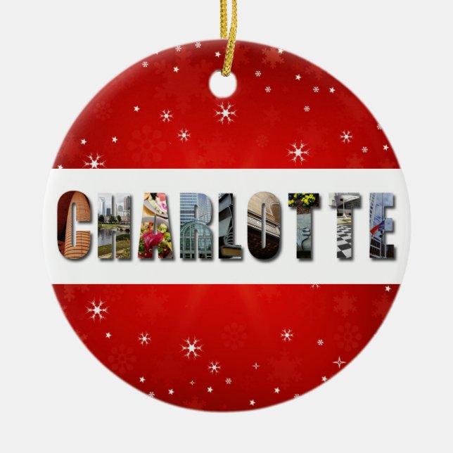 Adorno De Cerámica Navidades de Fotos de Viajes de Charlotte Carolina (Frente)