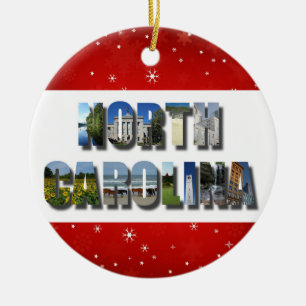 Adorno De Cerámica Navidades de fotos estatales de Carolina del Norte