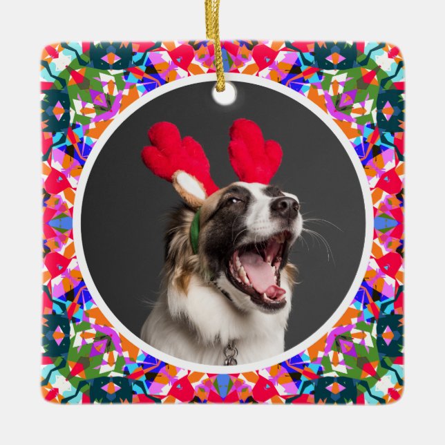 Adorno De Cerámica Navidades de fotos personalizados Perro Mamá Mamá  (Anverso)
