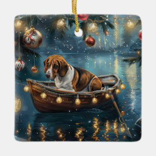 Adorno De Cerámica Navidades de Foxhound ingleses norteamericanos dis