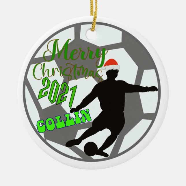 Adorno De Cerámica Navidades de fútbol (Frente)