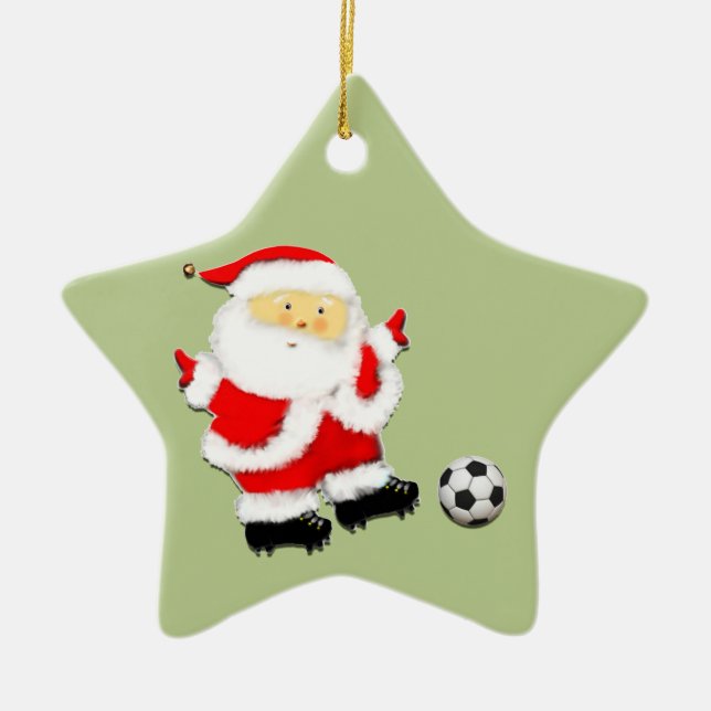 Adorno De Cerámica Navidades de fútbol Keepsake (Frente)