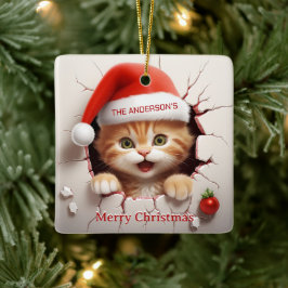 Adorno De Cerámica navidades De Gatitos De 3D