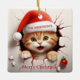 Adorno De Cerámica navidades De Gatitos De 3D