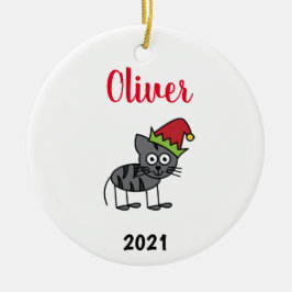 Adorno De Cerámica navidades de gatos mascotas personalizados