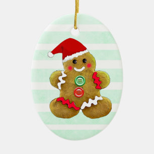 Adorno De Cerámica Navidades de Gingerbread Personalizados