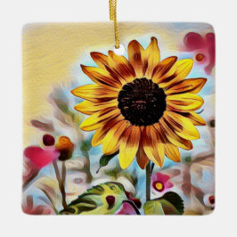 Adorno De Cerámica Navidades de girasol amarillo Bonito personalizado
