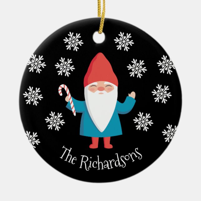 Adorno De Cerámica Navidades de Gnome (Frente)