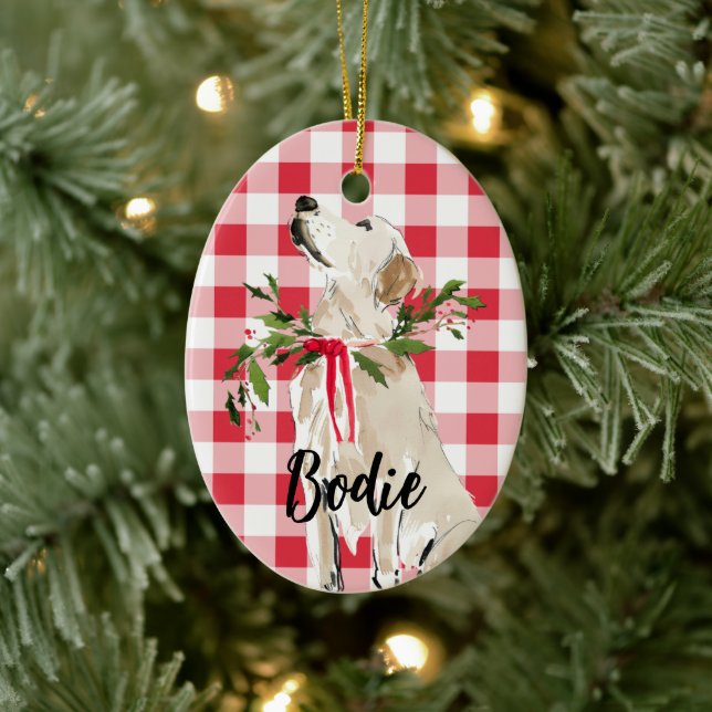 Adorno De Cerámica Navidades de Golden Lab (Árbol)