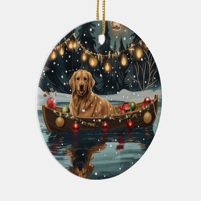 Adorno De Cerámica Navidades de Golden Retriever (Derecha)