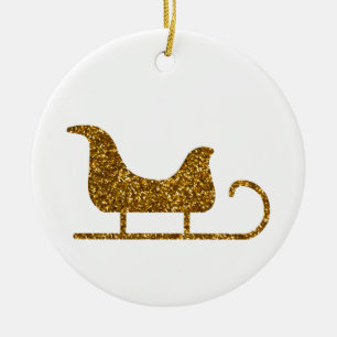 Adorno De Cerámica Navidades de Golden Sparkling en Sleigh