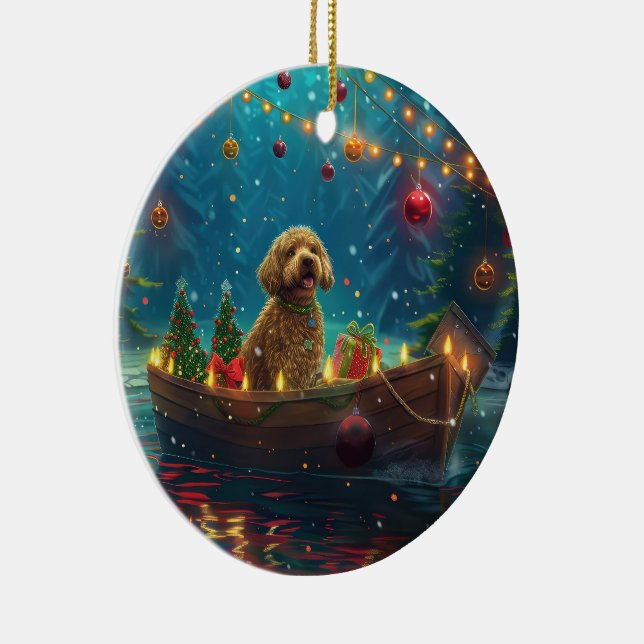 Adorno De Cerámica Navidades de Goldendoodle (Derecha)