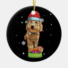 Adorno De Cerámica Navidades de Goldendoodle Santa Funny Dog Lover Re