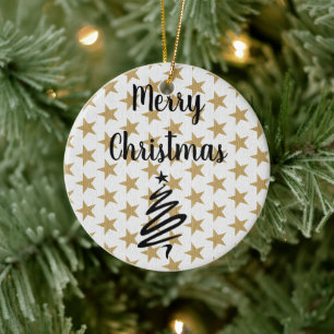 Adorno De Cerámica Navidades de Golds Stars
