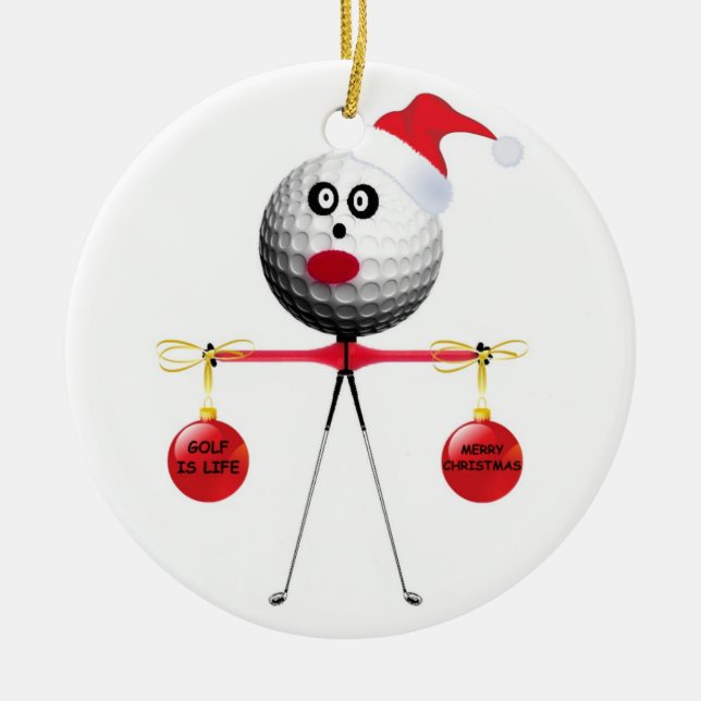 Adorno De Cerámica Navidades de golf (Frente)
