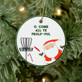 Adorno De Cerámica navidades de golf en disco personalizados